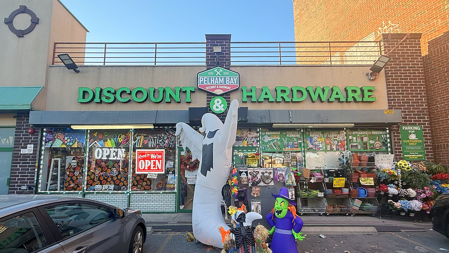 Pelham Bay Discount & Hardware storefront on a sunny day